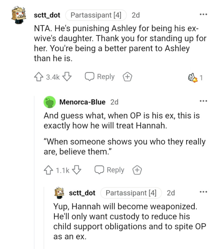 The OP is a Better Parent to Ashley