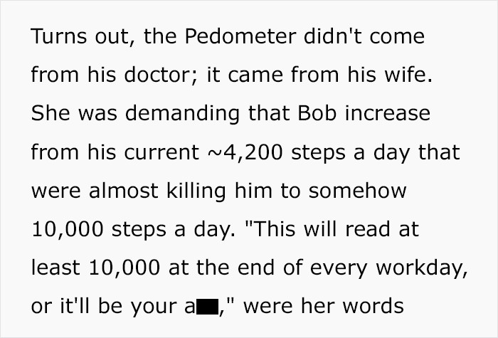 The pedometer came from his wife