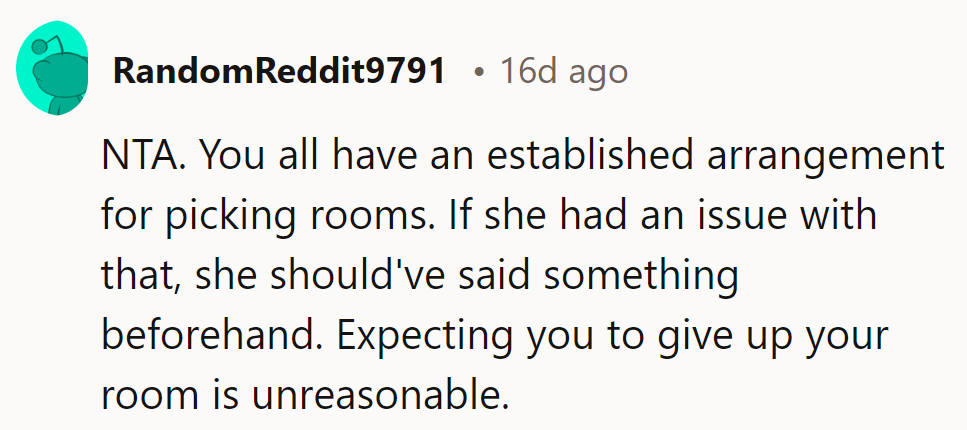 She missed her chance to make a bed; now she's lying in it—twin-sized and all!