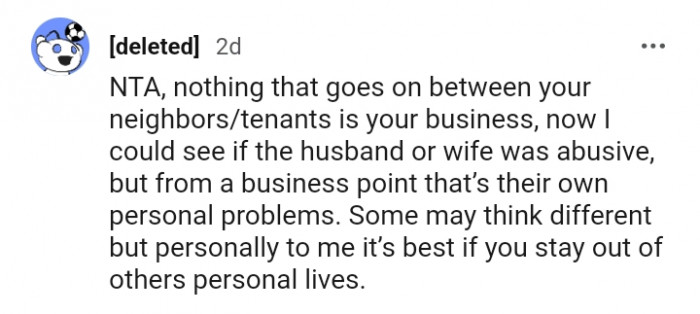 It's best if you stay out of their personal lives