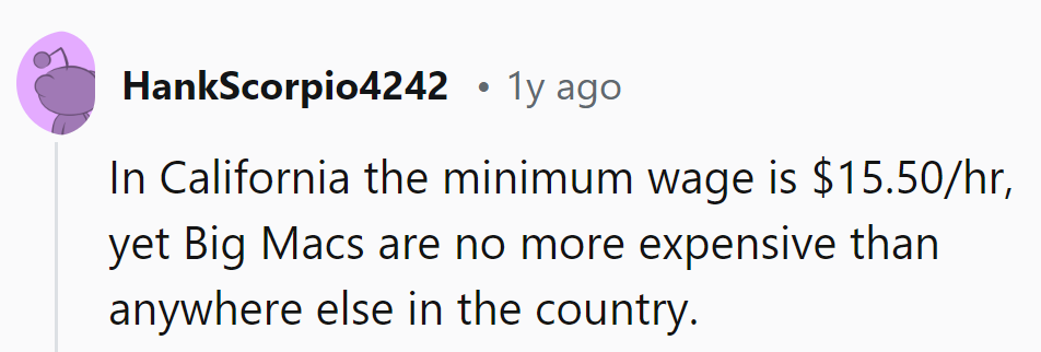 California: Where even the Big Macs believe in living the high-wage dream!