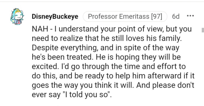 He is hoping that they will be excited