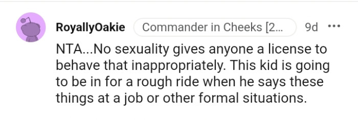 This kid is going to be in for a rough ride