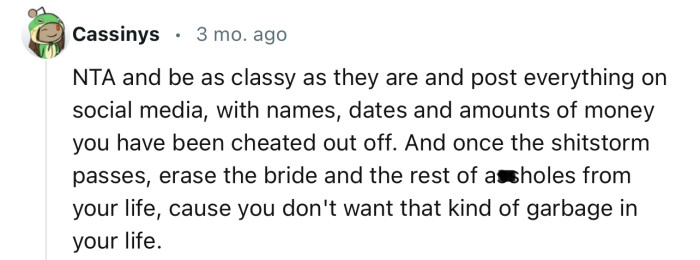 This Redditor Wants OP to Take the Fight to Social Media