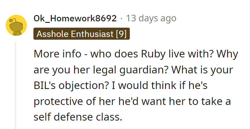 Ruby lives with question marks, guarded by mysteries! BIL's objection is as elusive as a ninja.