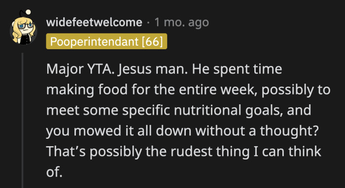 OP Has Been Practicing His One-Two Punch: He Ate His Roommate's Food and Then Made Him Feel Crazy for Being Angry About It