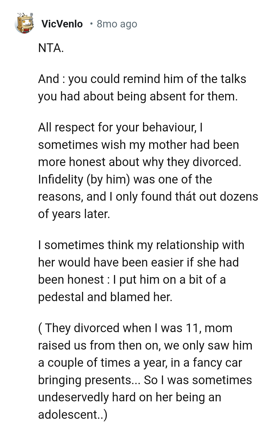 All respect for the OP's behavior.