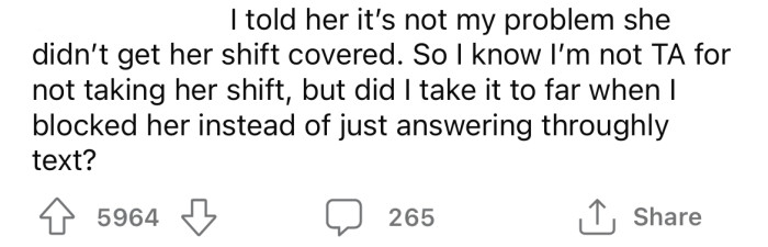 Now the OP is wondering if she's the a**hole here.