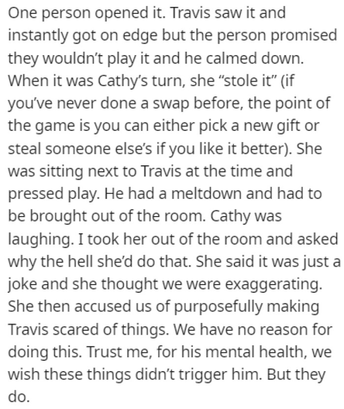 The Family Was Playing a Game When Cathy Decided to Purposefully Trigger Travis