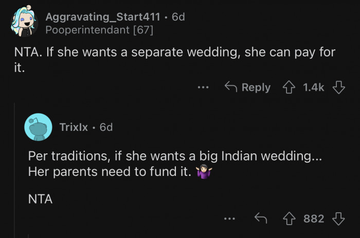 Here's how the Reddit community reacted to u/desiweddingwoes' situation: