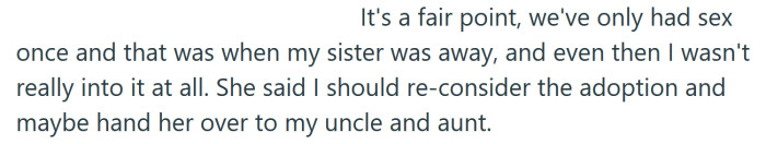 She asked him to reconsider the adoption.