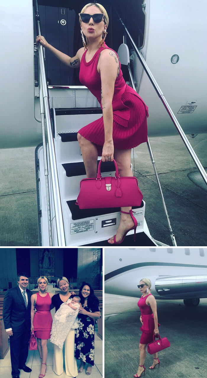 13. Lady Gaga Takes a Private Jet to Attend the Christening of Her Best Girlfriend’s First Baby