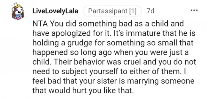 1. You did something bad as a child