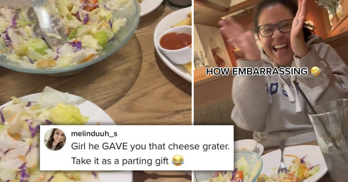 Olive Garden Server Who Brings All Courses Out At Once And Leaves The Cheese Grater Leaves Customers Surprised In This Viral Video