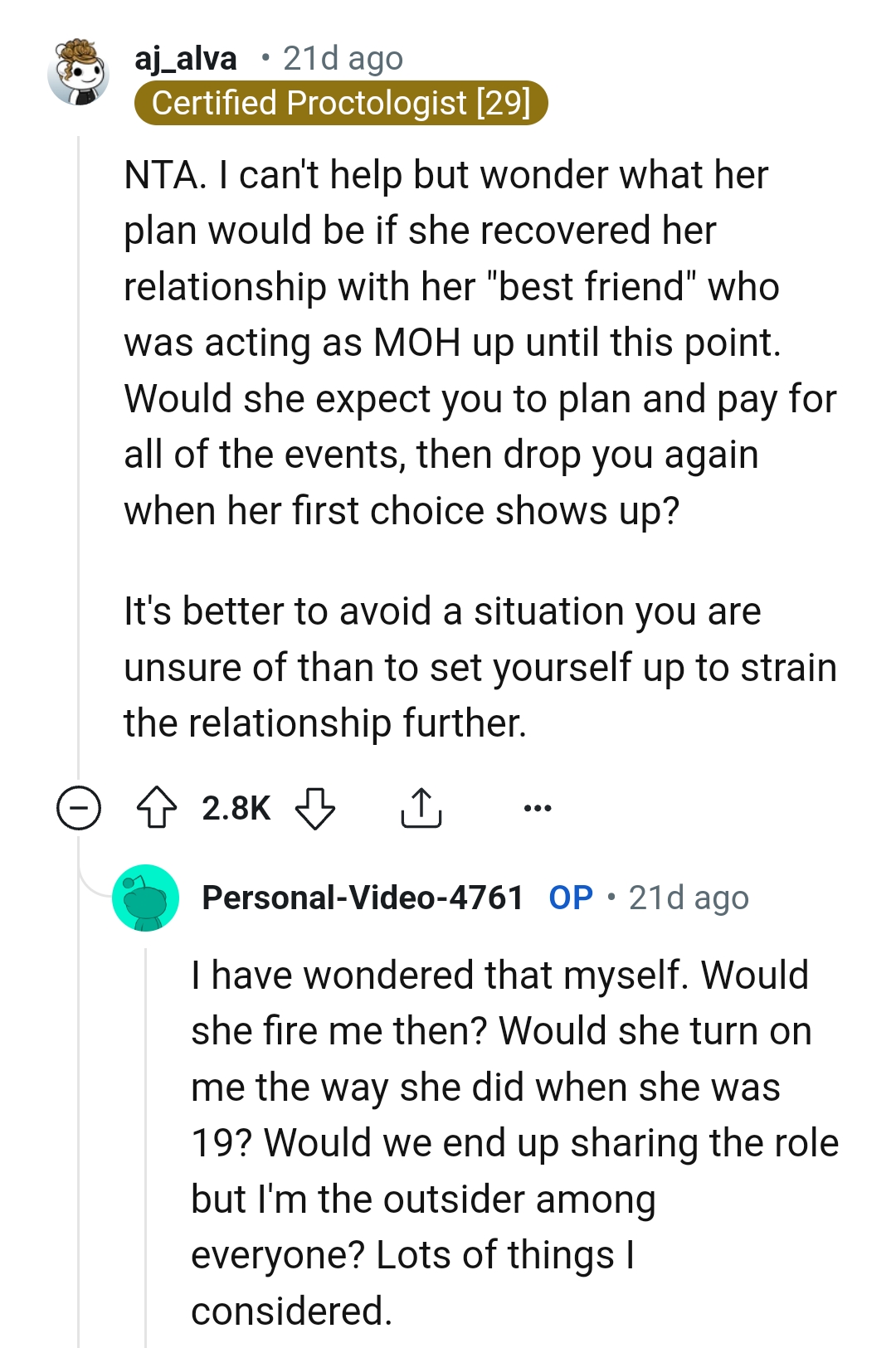 Avoiding a situation