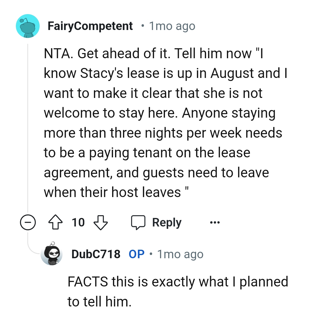 Guests need to leave when their host leaves