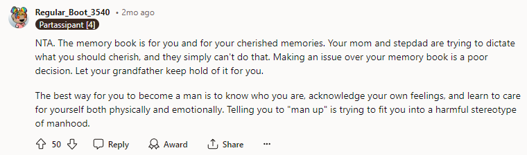 Making an issue over your memory book is a poor decision