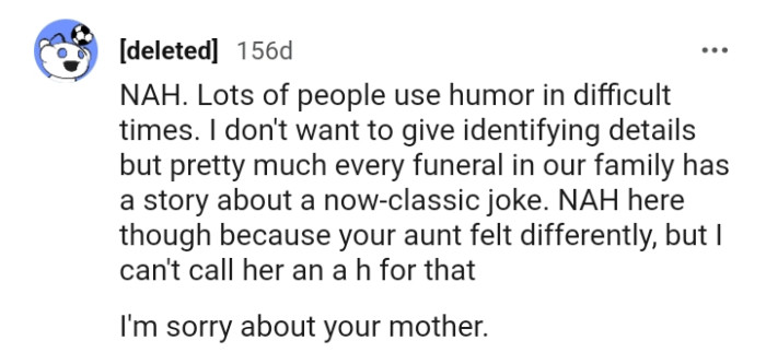 Pretty much every funeral in this Redditor's family has a story about a now classic joke