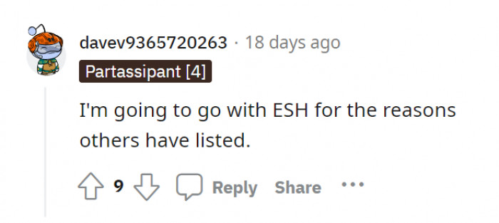 ESH. And whatever the rest of the comments say.