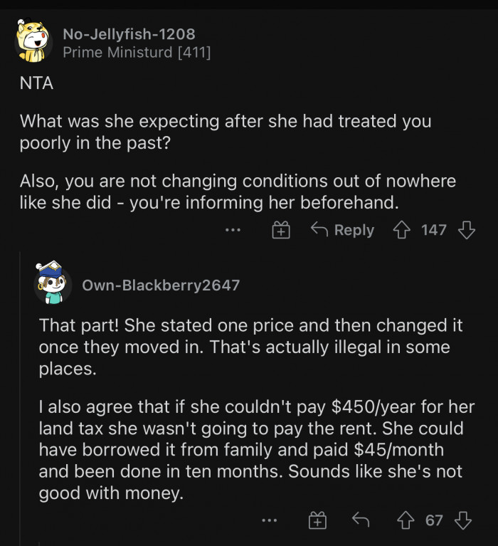 She offered her a much better deal than she got.