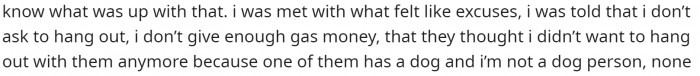 She said she wasn't happy with their reasoning behind it.