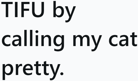 The OP was just complimenting his cat, but his girlfriend got upset.