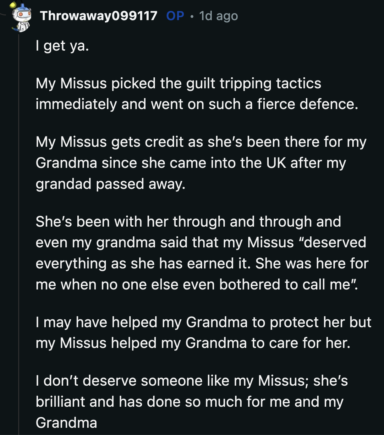 Good thing OP has his wife to keep him steady while he navigates the mess that is his family.