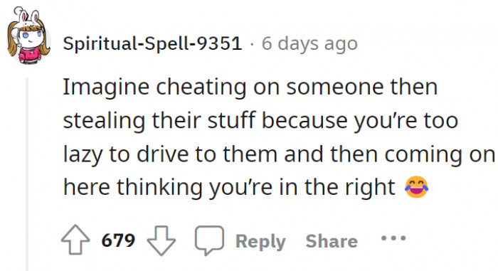 You’re the cheater, yet you have the audacity. Just saying…