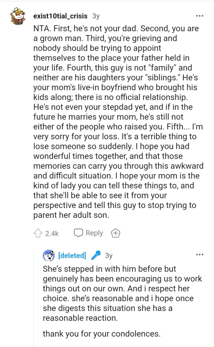 It's a terrible thing to lose someone so suddenly.