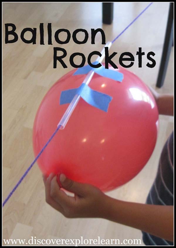 14. Balloon rockets teach a lesson, plus they are fun