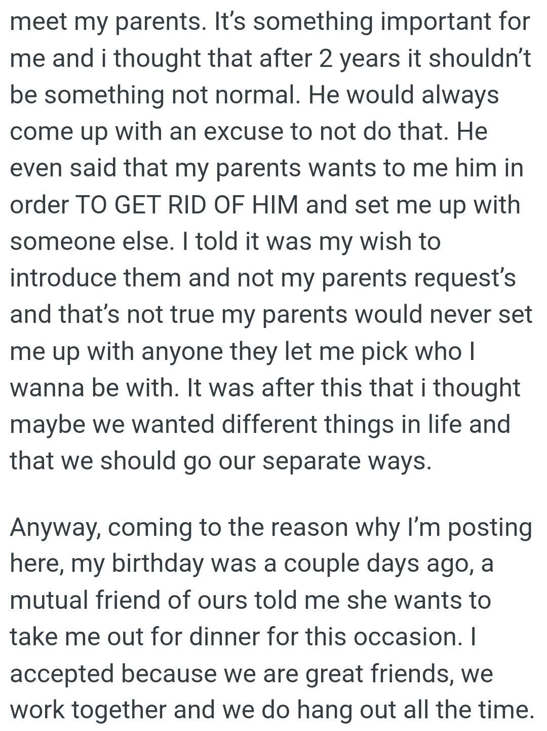 A Mutual Friend Told Her She Wanted to Take Her Out for Dinner