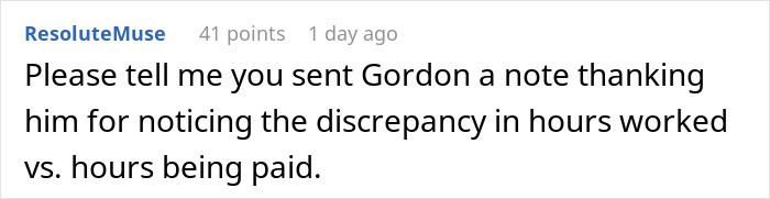 Sending Gordon a note thanking him