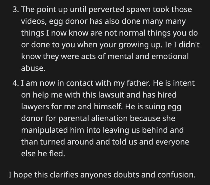 Her brother is truly their mother's son.