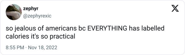 22. Everything has labeled calories