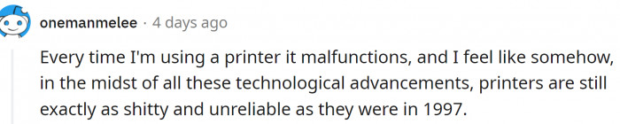 Maybe you are using an old printer: