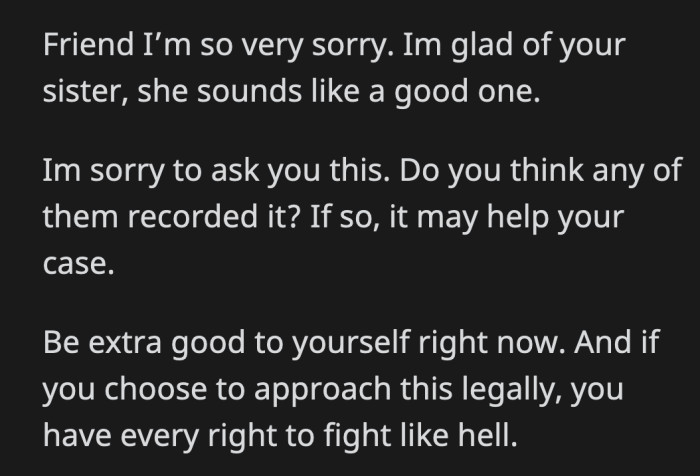 None of what happened to her was okay.