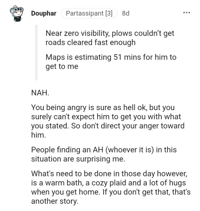 Do not direct your anger towards him