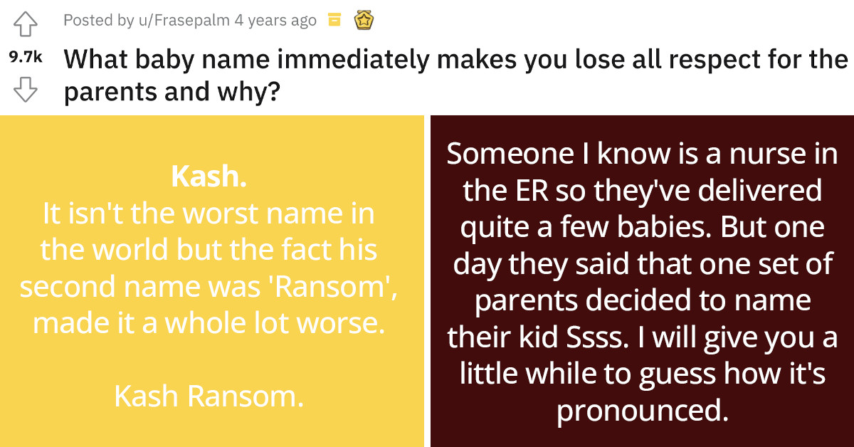 40 Times People Revealed The Funniest And Most Inconvenient Names Parents Actually Gave Their Children