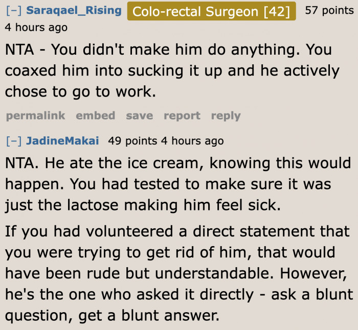 He's blaming his wife for the decisions he made.