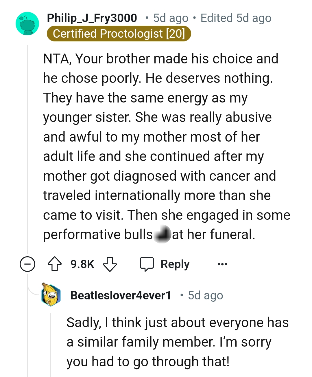 OP's Brother Made His Own Choice