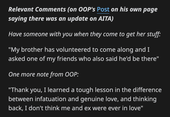 OP learned a difficult lesson but it was necessary