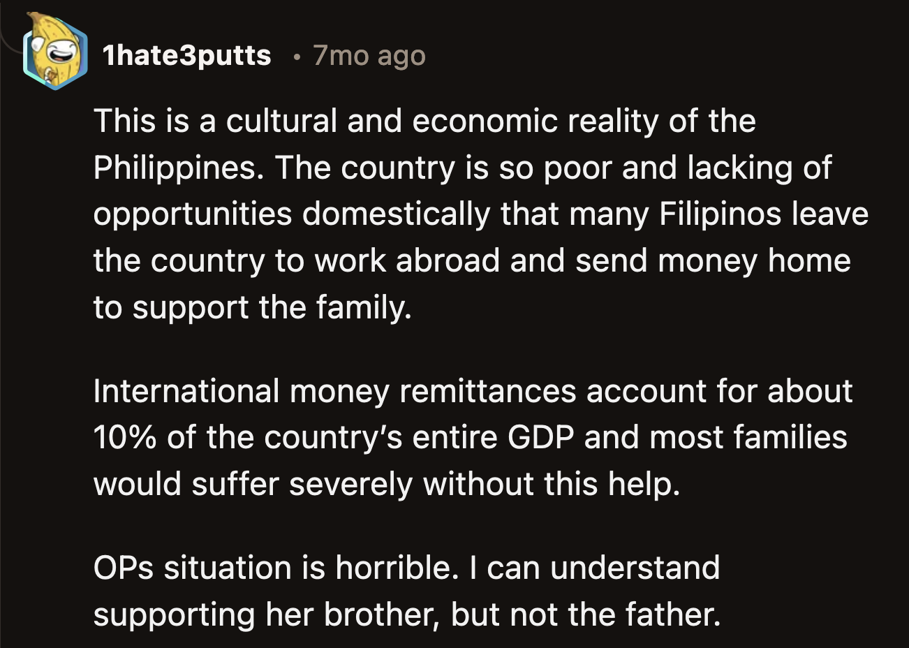 OP's situation is a sad reality for many Filipinos living and working overseas.