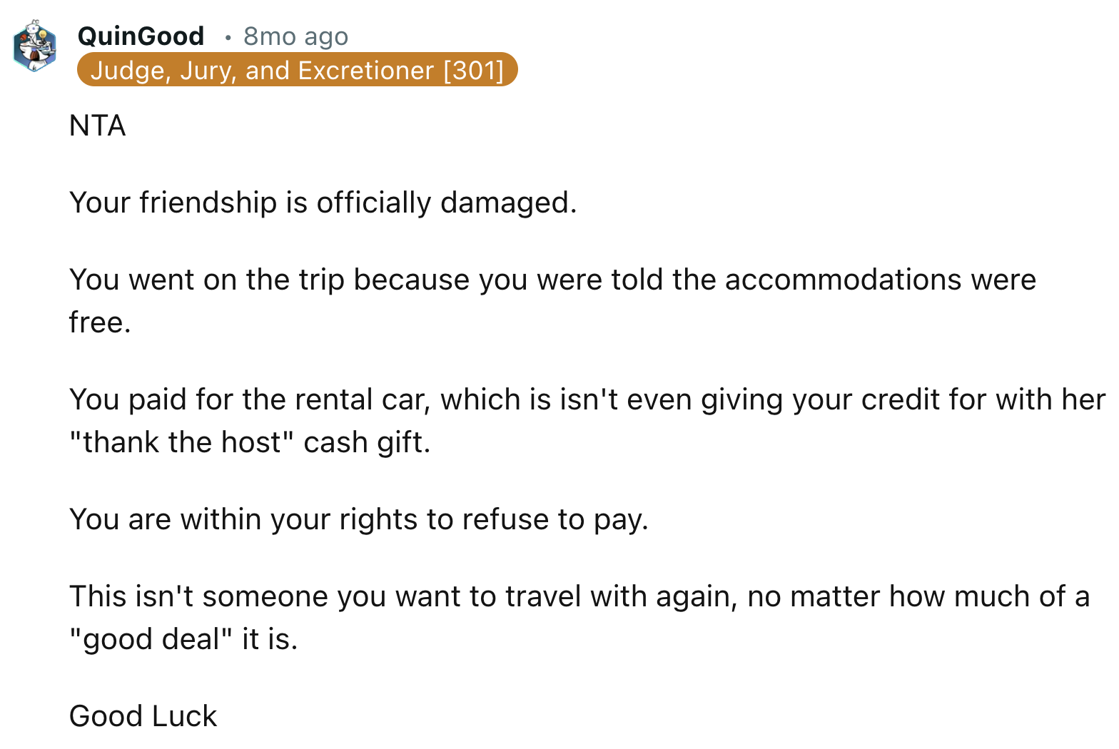 Financial Frustration Sparks Dispute Over Last-Minute Expenses