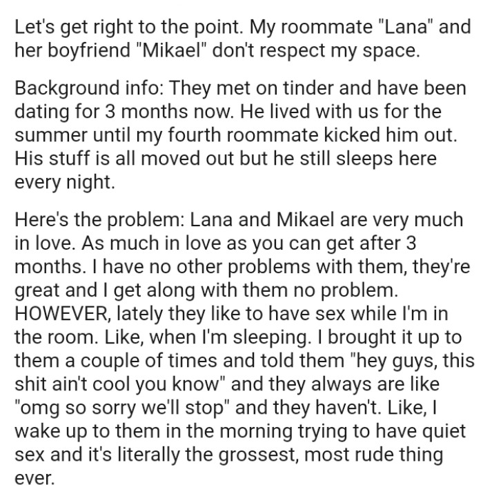 The OP kicks off her story