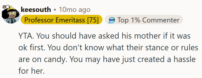 A kind gesture for the kid can easily become an extra stressor for the parent behind them.