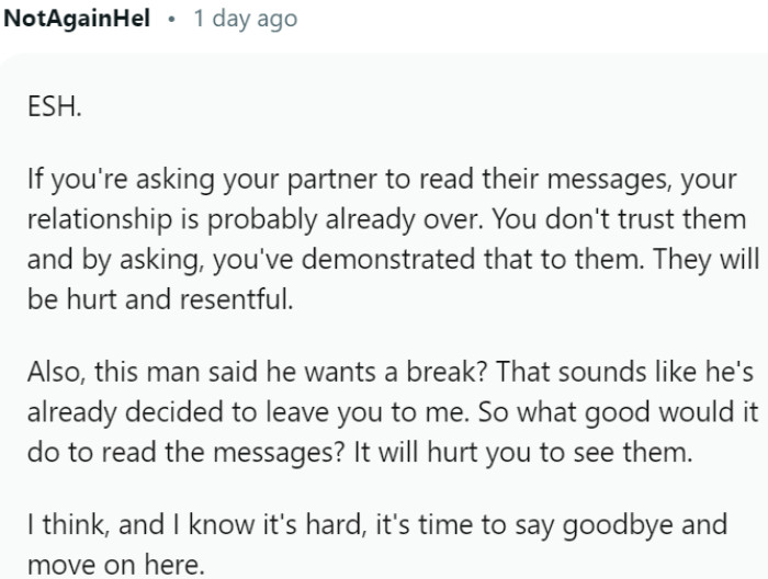 Reading their messages may only inflict further pain