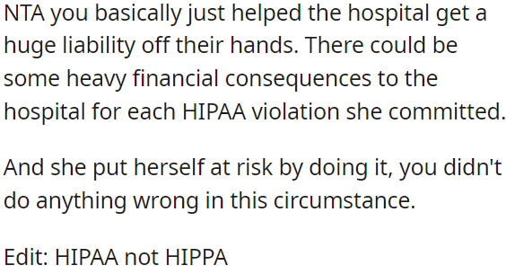 Her actions put her at risk, and OP acted appropriately in this situation.