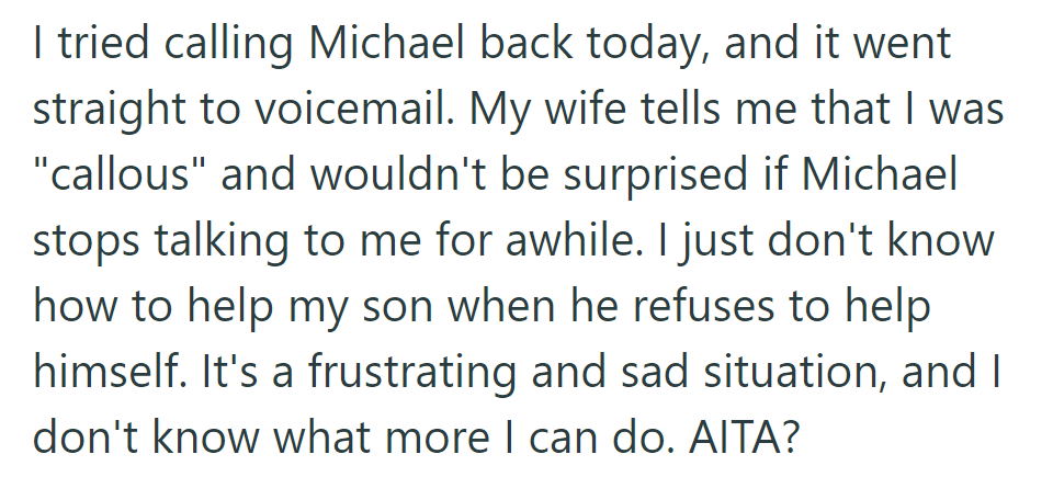 Unable to reach Michael, their wife called them 