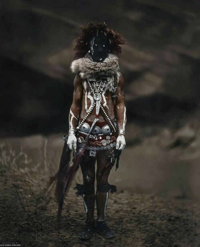 27. A Navajo Man Photographed In C. 1904 Dressed As Nayenezgáni, A Mythical Hero From Navajo Mythology Who, Along With His Brother Tobadzischini, Rid The World Of The Anaye (Monsters From Navajo Mythology)