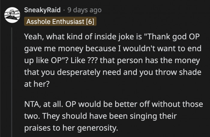 It's not really an inside joke. Everything else Alessia and her husband did afterward is just damage control.